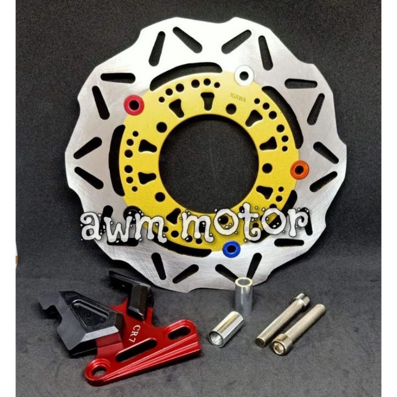 (PAKET) piringan disc cakram depan Vixion variasi+cover kaliper motor Vixion new -NVL _ LAMA