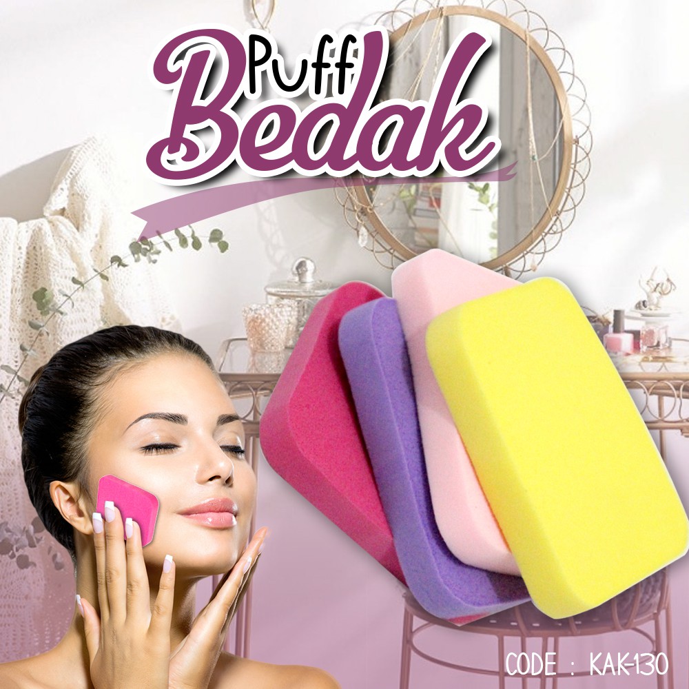 PUFF TWO WAY CAKE PERSEGI - MAKE UP POWDER PUFF - MAKEUP SPONGE PUFF - BEAUTY BLENDER - KAK-130