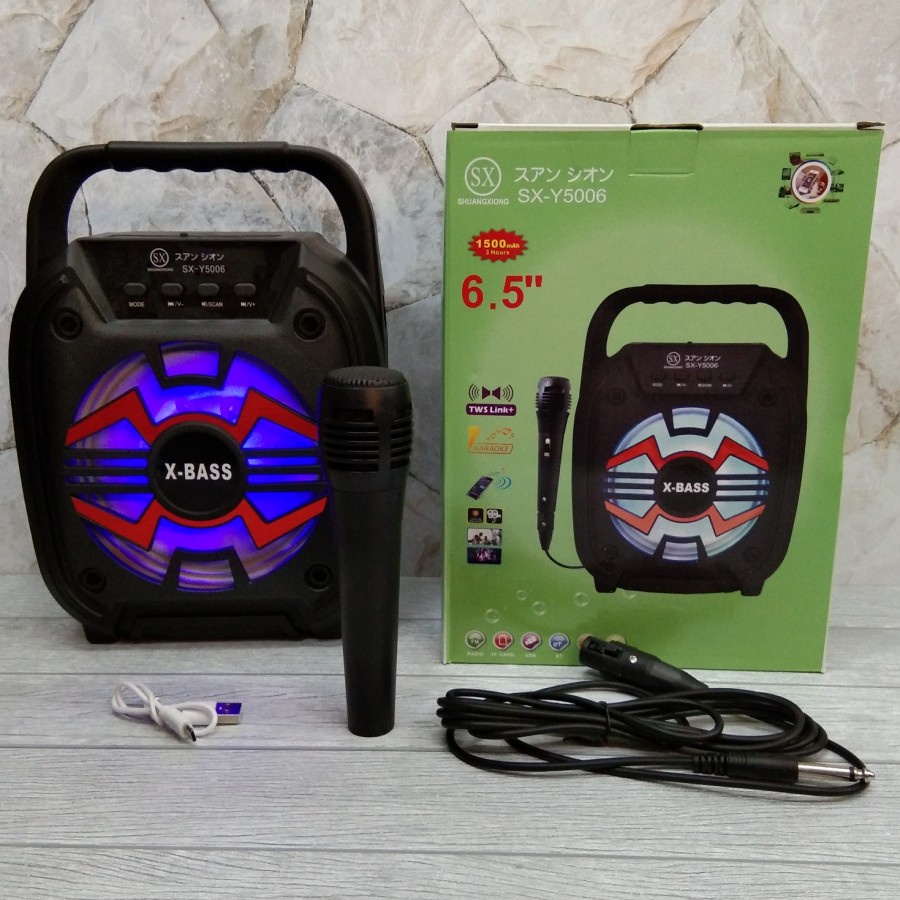 COD SPEAKER BLUETOOTH SX-5006 PLUS MIC KARAOKE X-BASS//SPEAKER SALON AKTIF//SPEAKER KARAOKE X-BASS