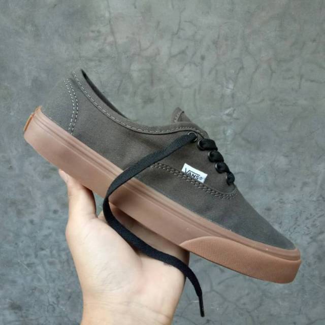 Sepatu Vans Authentic Tapenade Grey Gum Sole BNIB Original Premium