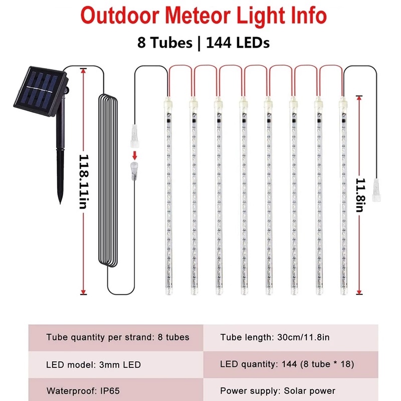 Lampu Tumblr 8-led Tahan Air Untuk Dekorasi Pesta Natal / Pernikahan / Taman / Outdoor