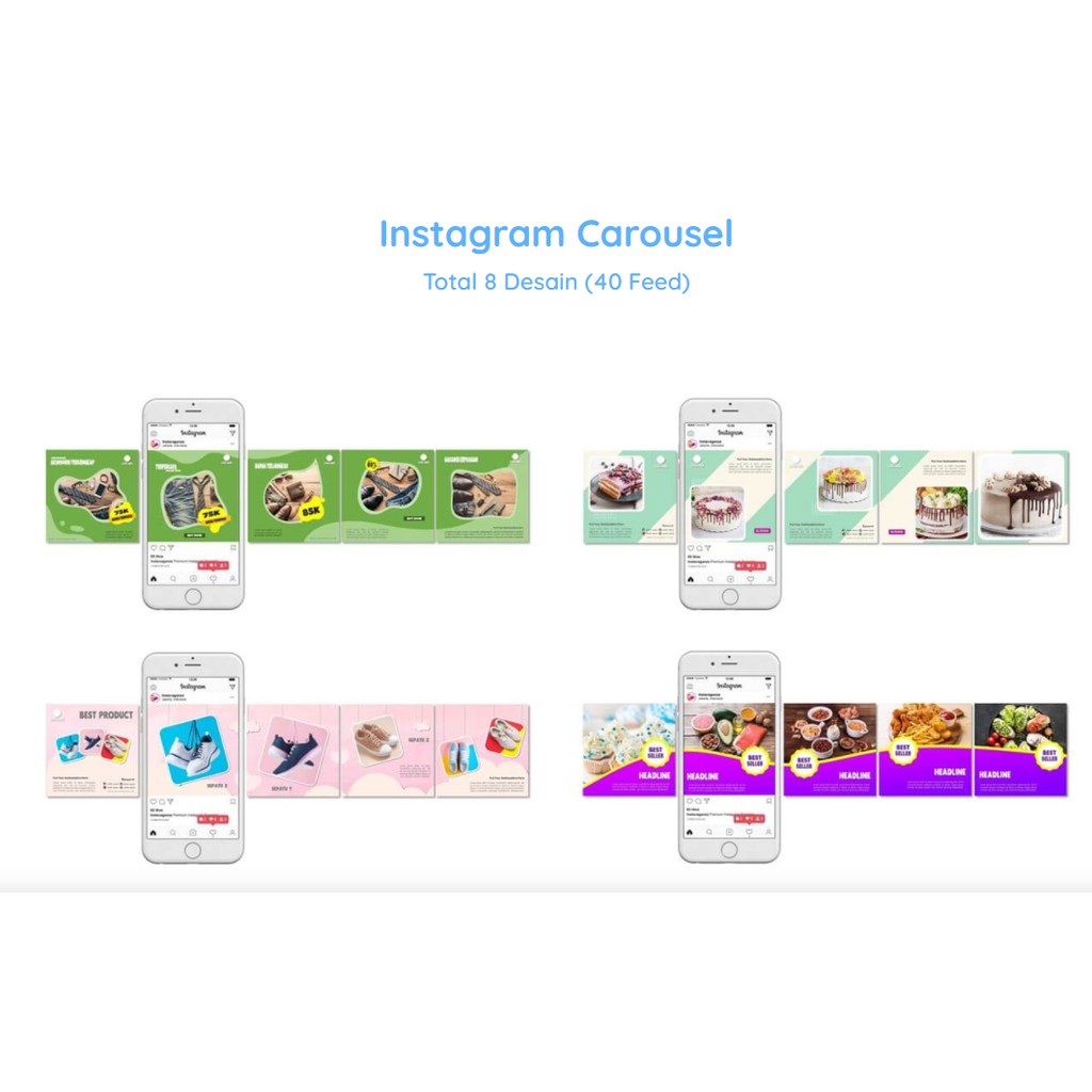 1000 Desain Template Instagram Feed Story Template Carousel Template Grid Instagram Powerpoint