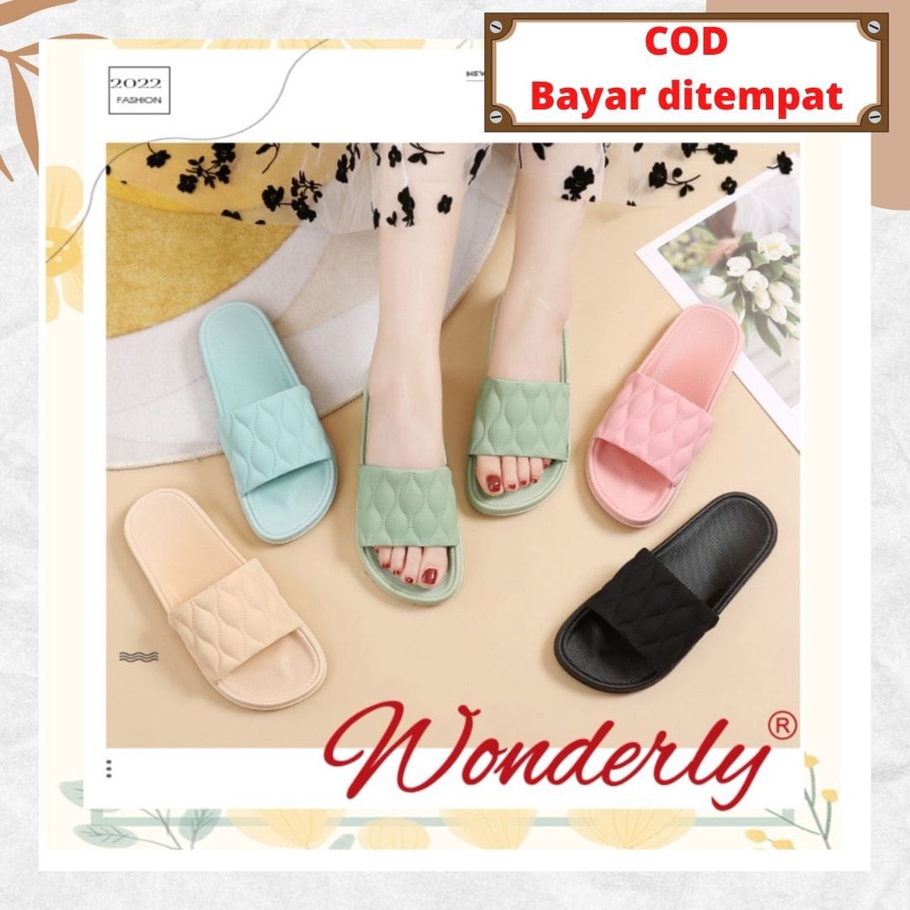 Sendal Selop Karet Wanita Wonderly Sandal Slop Cewek | V202-A35