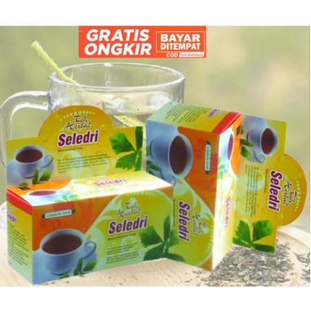 Teh herbal seledri SLEDRI bermanfaat untuk mengobati darah tinggi HALAL BPOM