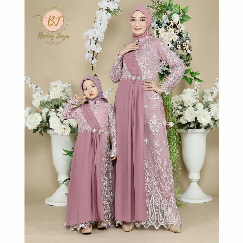 GAMIS COUPLE IBU DAN ANAK GAMIS BRUKAT MIX CERUTY