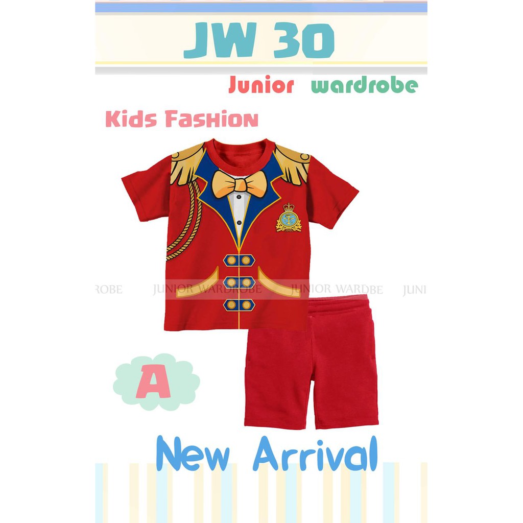 Fashion Boy JW 30 A baju setelan anak laki-laki motif kapten