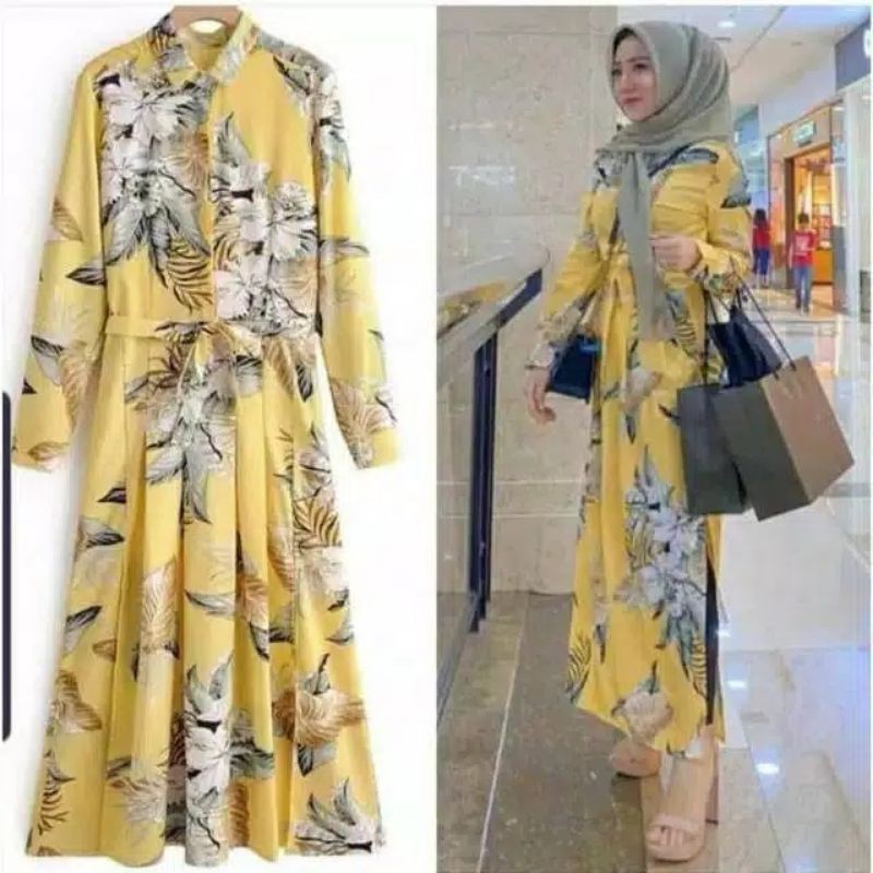 Long Tunik Motif Bunga