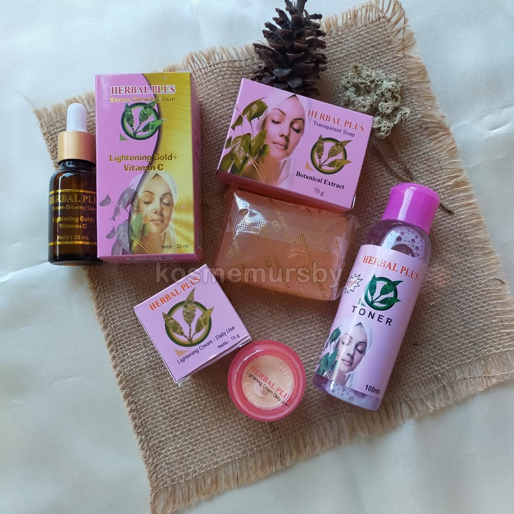 Paket Herbal Plus BPOM 4 in 1 ( CREAM + TONER + SABUN + SERUM)