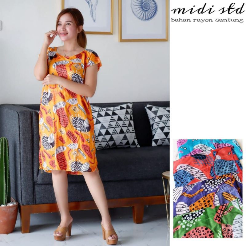 Daster Murah bisa COD Grosir Daster Midi Motif Random