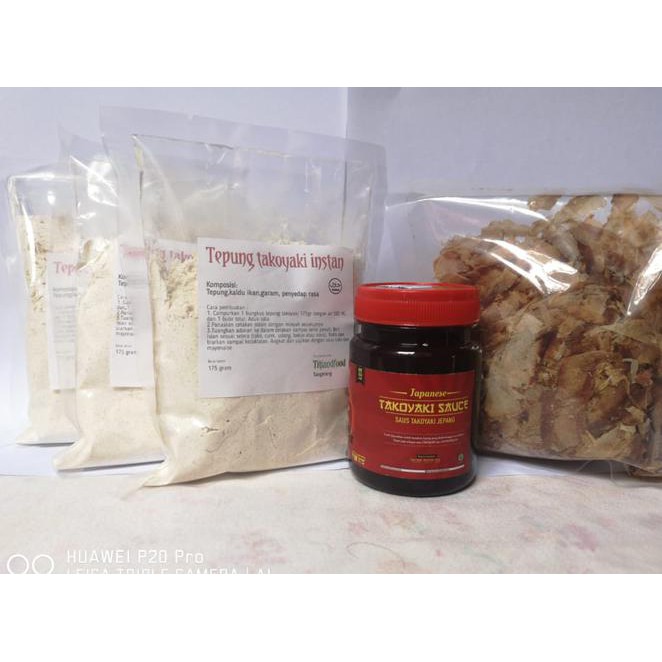 

341G PAKET HEMAT BAHAN TAKOYAKI / OKONOMIYAKI HALAL TEPUNG SAUS KATSUOBUSHI CE8U