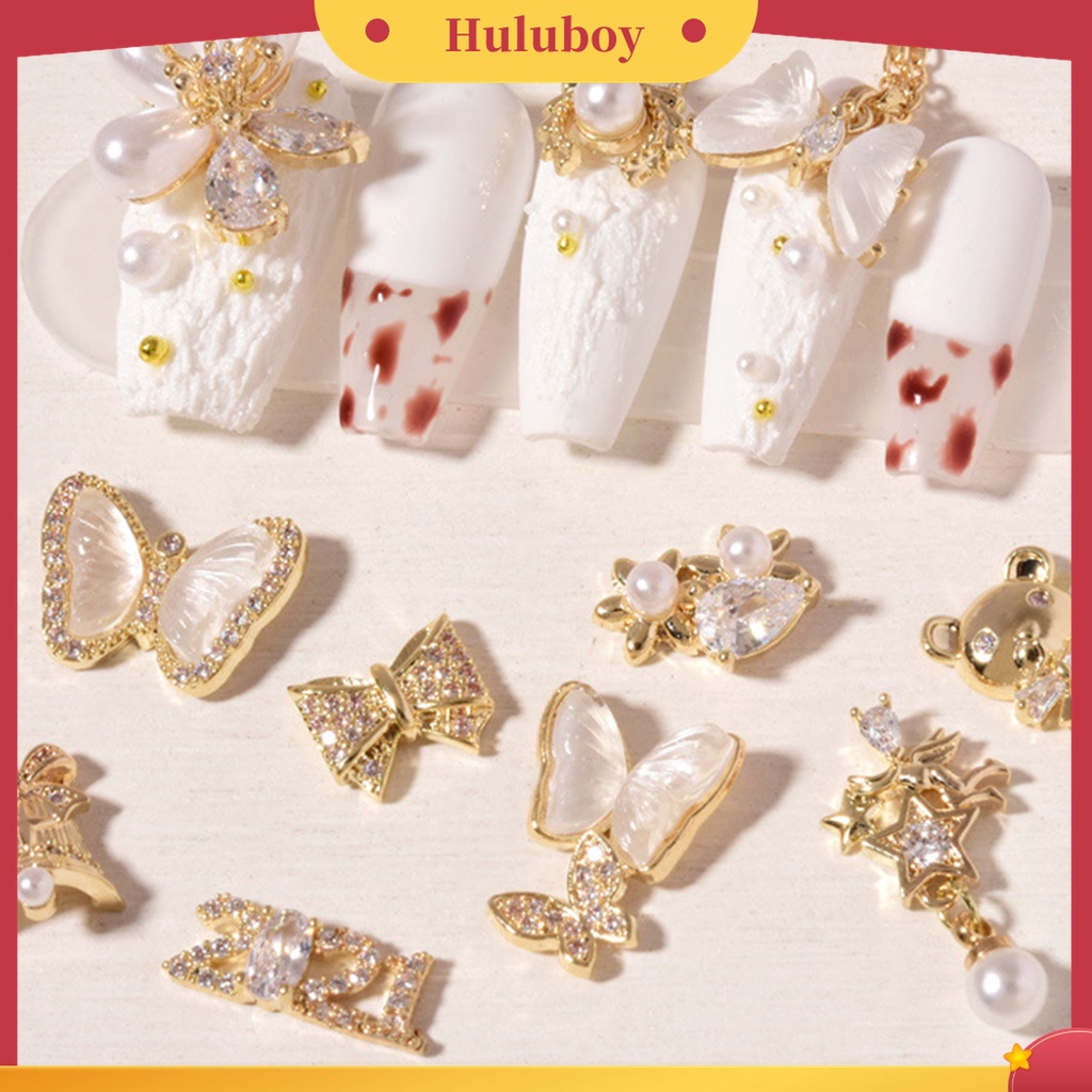 Huluboy Huluboy♡ Butterfly Berlian Imitasi Bentuk Kupu-Kupu Untuk Dekorasi Nail Art