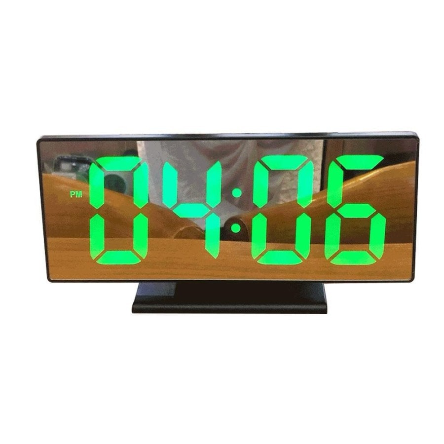 Jam Meja Digital Led Weker / Digital Alarm Clock Mirror DS-3618L Green