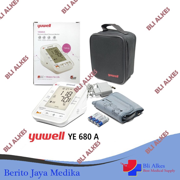 Tensimeter Digital Yuwell YE 680 A - Pengukur Tekanan Darah dan Detak Jantung