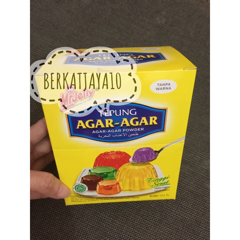 Mr Jelly Serbuk Agar Agar Powder 1 dus isi 12x7 gram