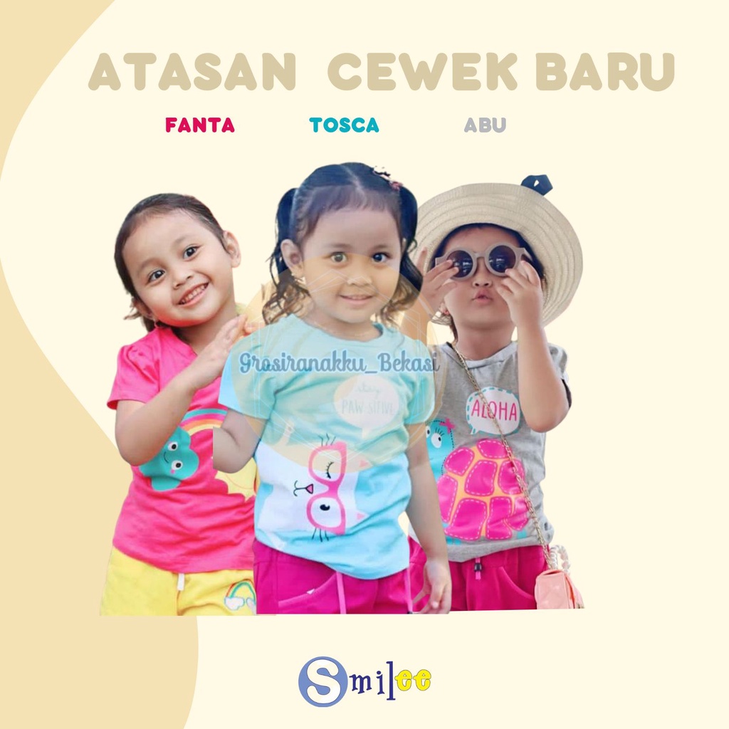 Atasan Smilee New Mix Motiff &amp; Warna Size 1-5T