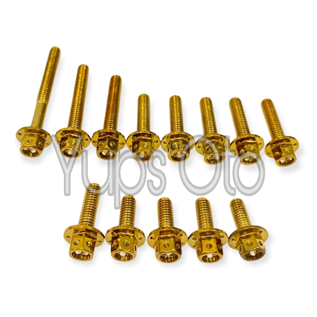 BAUT PROBOLT CVT THAILAND MIO FINO DAN NOUVO SET GOLD BAUT CVT MIO GOLD FLOWER SET 13 BIJI BAUT CVT FINO BAUT CVT NOUVO SET FLOWER GOLD