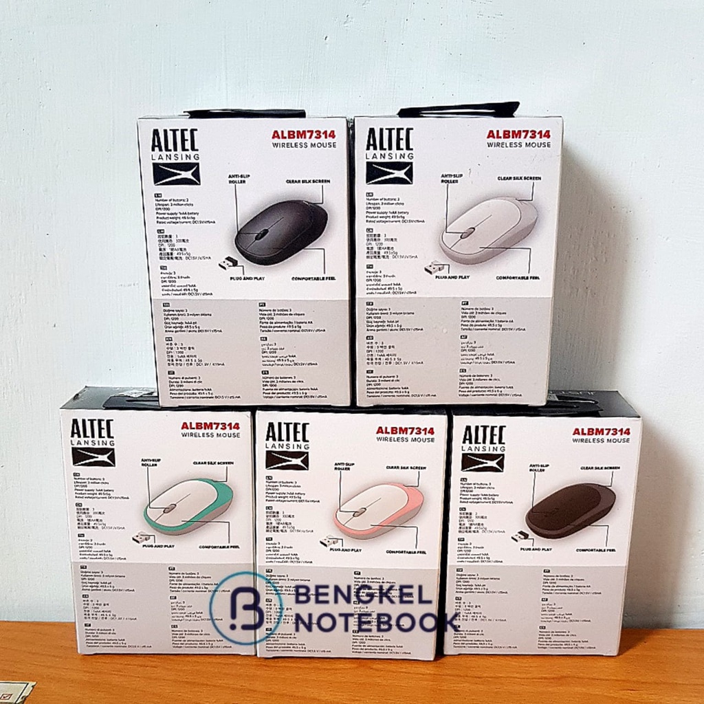 Mouse Wireless Altec Lansing ALBM 7314 ALBM7314 Black Blue Grey Pink White