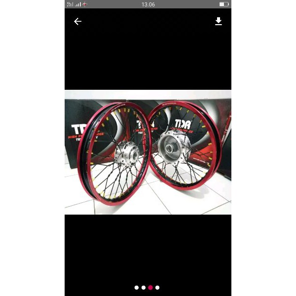 TOPPP!!!!! sepaket velg tdr tuton 140x140 ring 17 tromol crum jari jari hitam buat beat scoopy vario