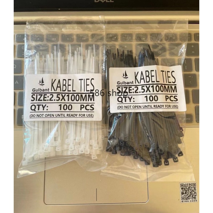 

PEREKAT-PENGIKAT- KABEL TIES CABLE TIE 2.5 X 100MM (10CM) /DASI KABEL 10CM - HITAM -PENGIKAT-