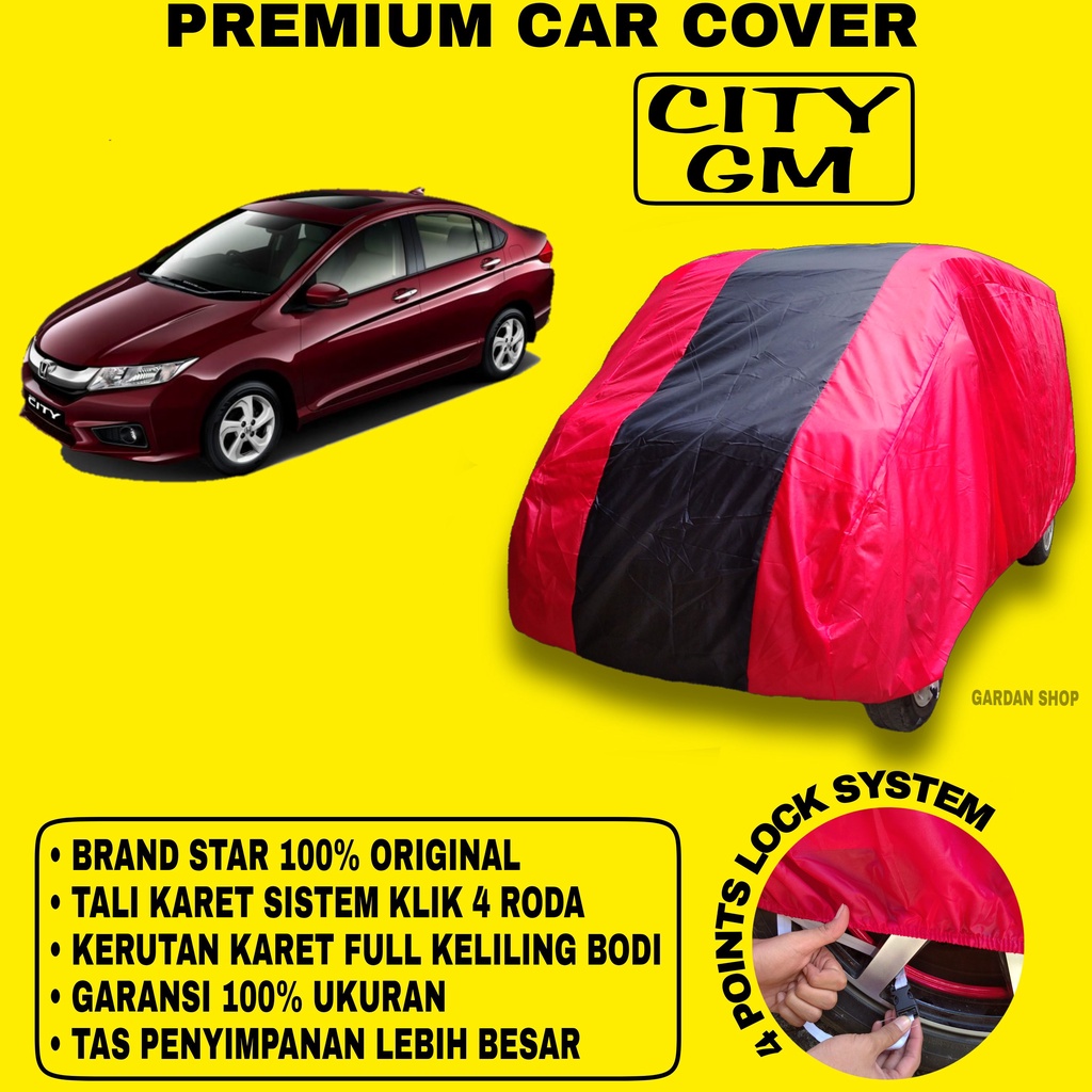 Body Cover CITY GM MERAH HITAM Penutup Bodi Mobil City Gm Waterproof PREMIUM