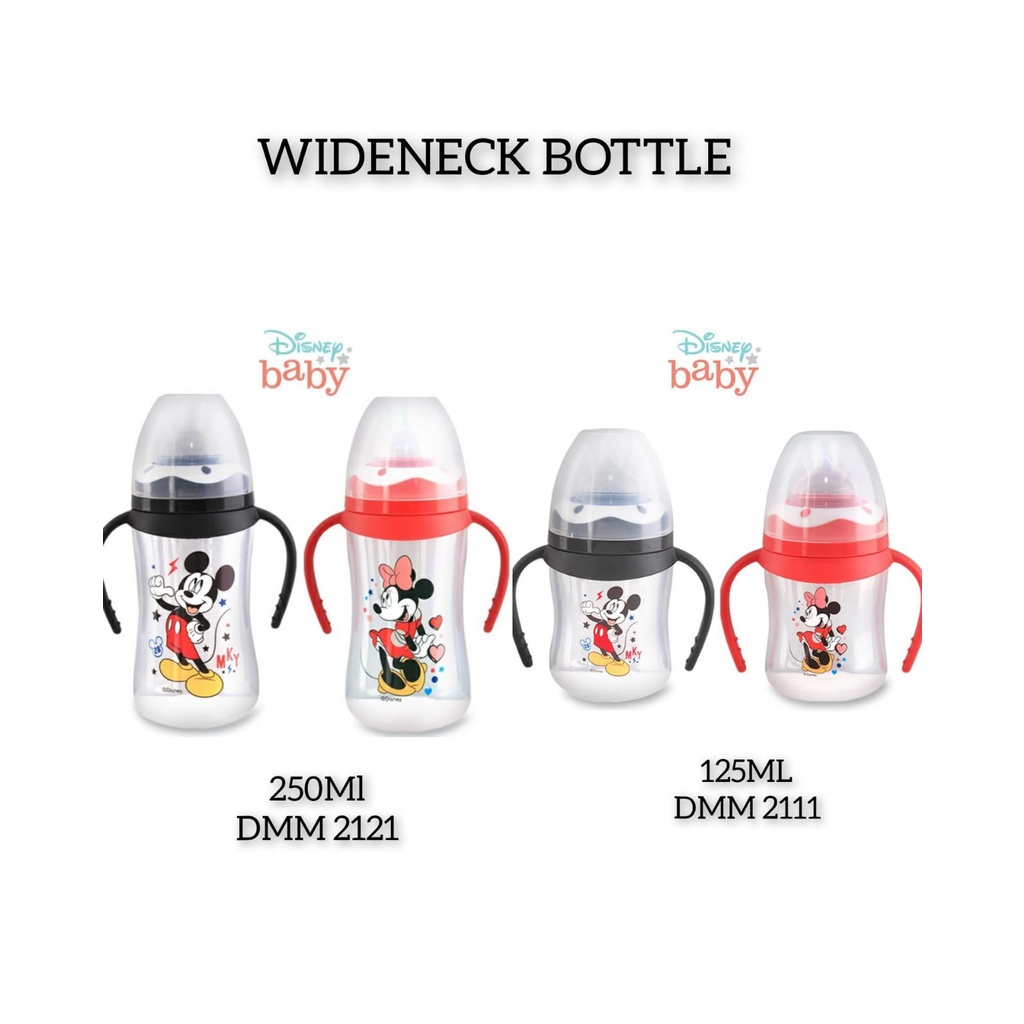 LUSTY BUNNY Disney Botol Susu DMM2111 125ml - DMM2121 250ml  Regular Round Bottle Wideneck with Handle Mickey Minnie Bunny