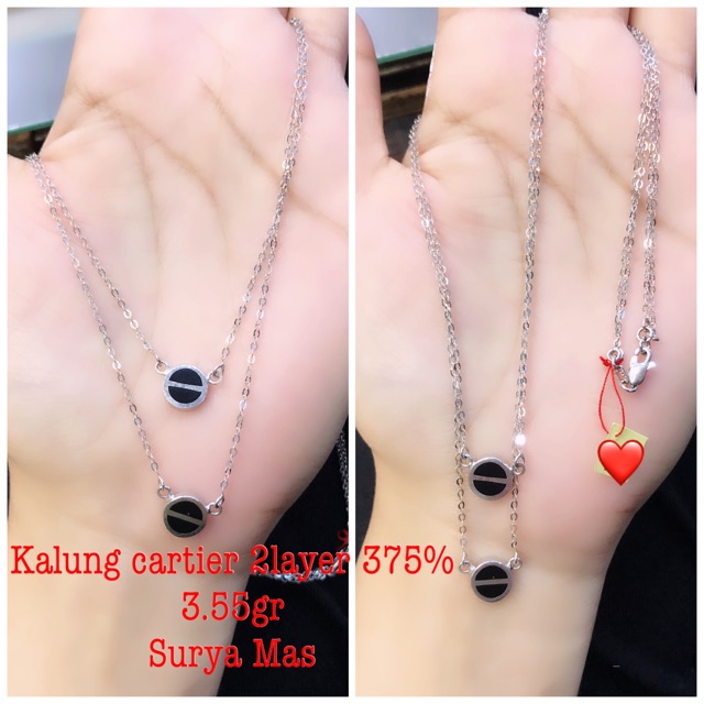 Kalung cartier 2layer emas 375%