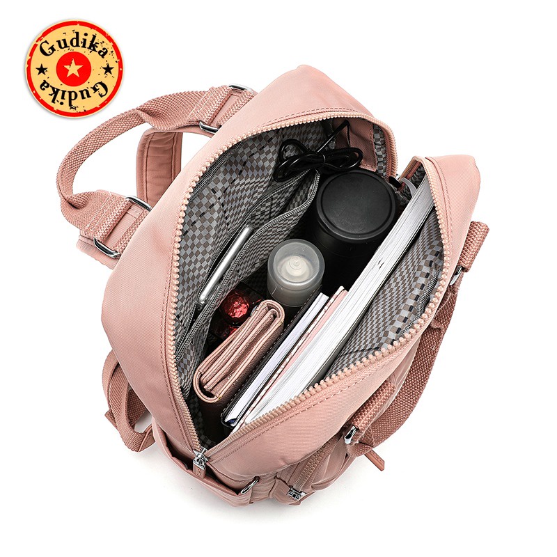 GUDIKA 5206 - Tas Ransel Laptop Wanita Kekinian Import Original Terbaru Bahan Nilon Waterproof Anti Air Premium Korea bisa muat banyak barang banyak slot kocek terlaris - tas wanita - tas cewek - tas kerja - tas laptop - rangsel - gudika bag - tas gudika-1