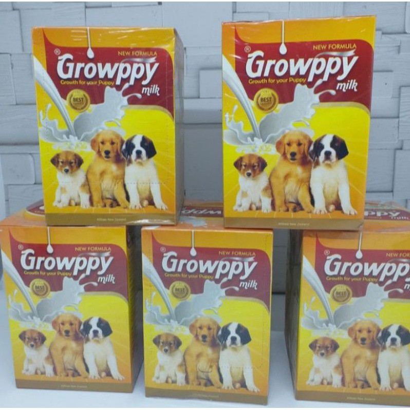 (10box = 100sachet) susu anjing growppy - growppy dog milk 10 dus