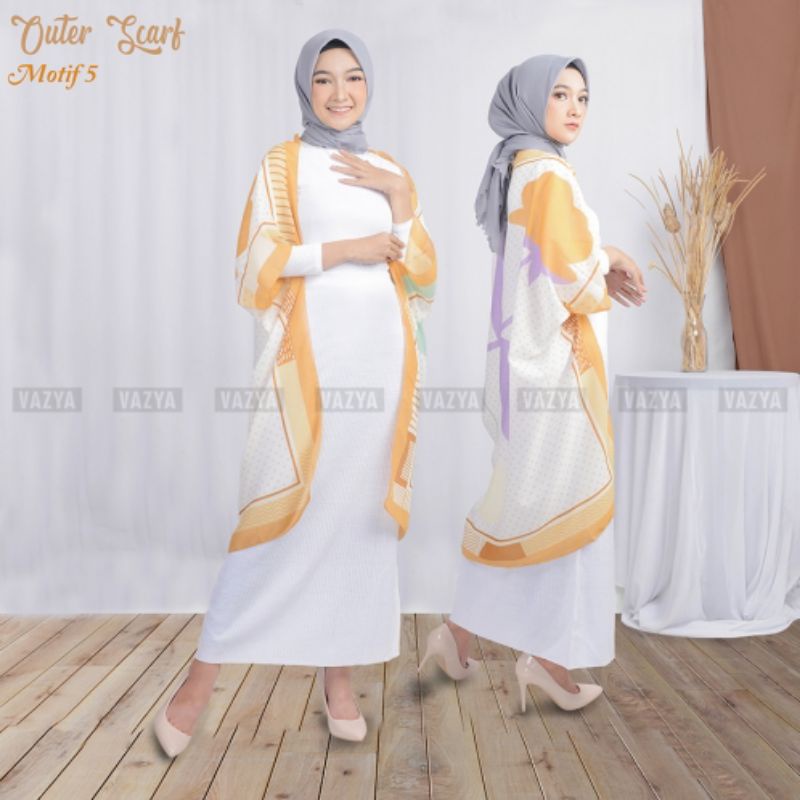 outer scraf motif wanita fashion muslim terbaru batik ori