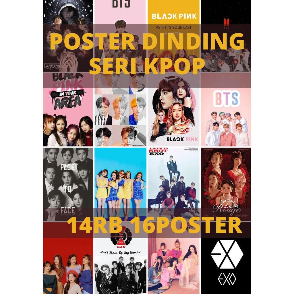 (16Pcs) Poster KPop BTS l EXO l BLACKPINK l REDVELVET