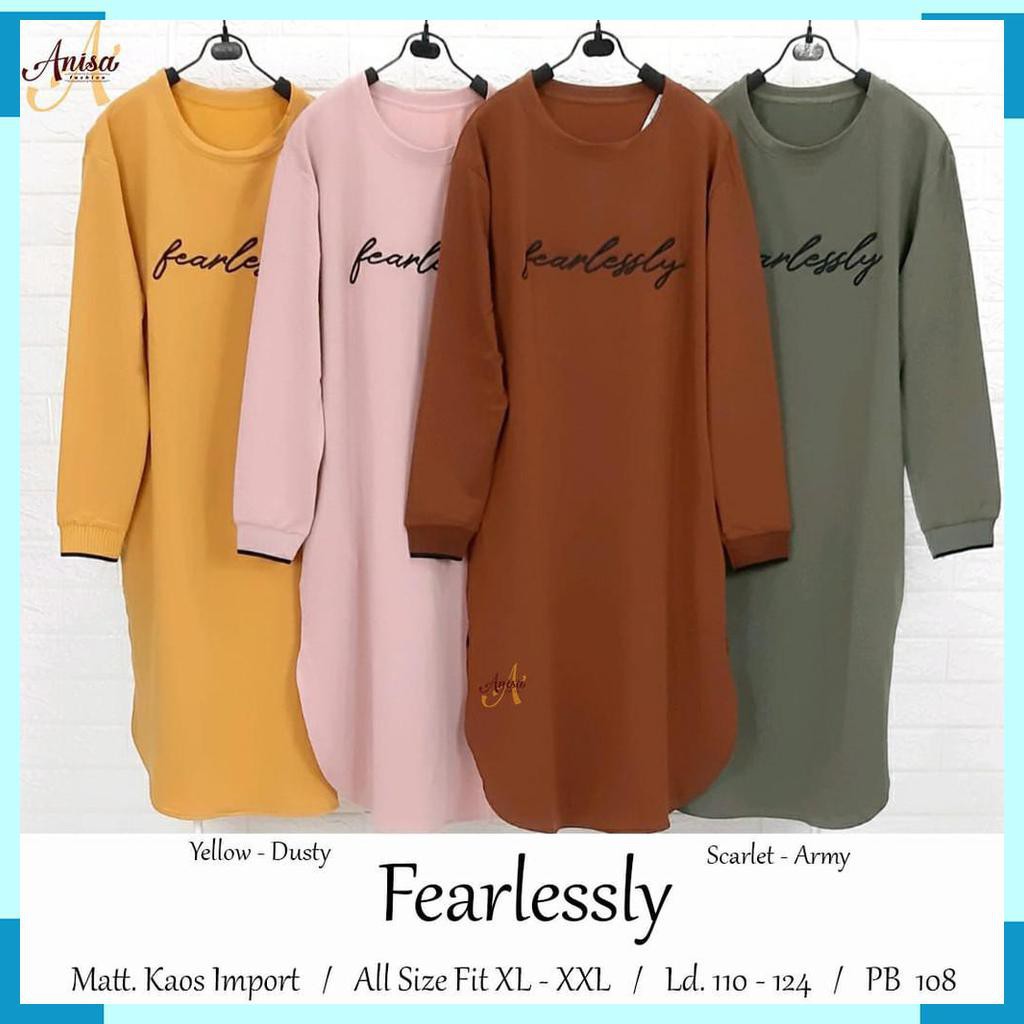 LONG TUNIC. FEARLESSLY TUNIK. ATASAN FASHION WANITA. BY ANISA