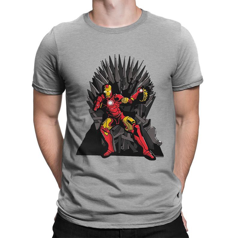 Kaos T Shirt Motif Tulisan Graphic Tony Stark Sitting On Iron Man Game Of Thrones Iron Man Avengers Shopee Indonesia