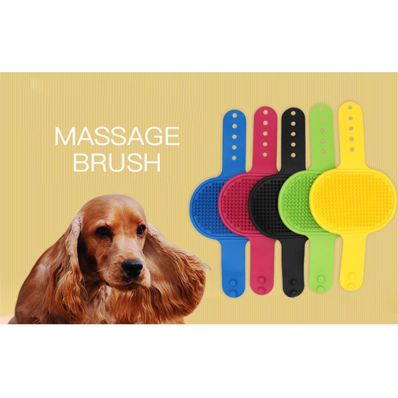 Sisi Bulu Hewan Anjing Kucing Pet Comb Brush Silicone for Bath Dog Cat