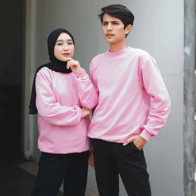 SWEATER UNISEX - O NECK BASIC SWEATER CREWNECK - SWEATER FLEECE LEMBUT - SWEATER TERLARIS