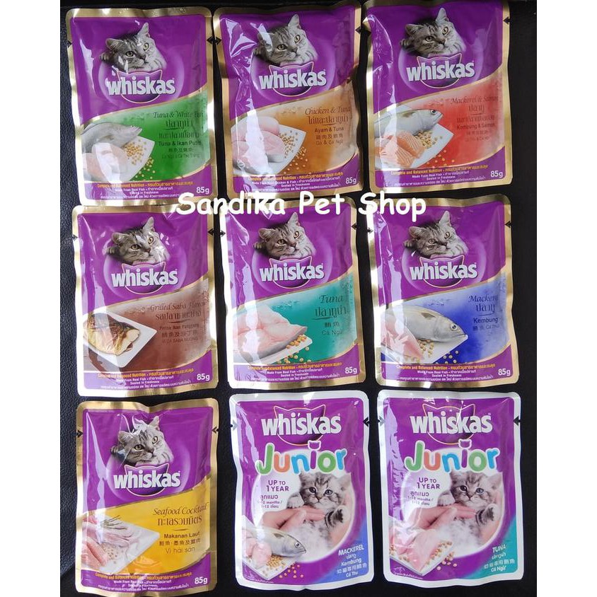 Harga Grosiran Makanan Kucing Cat Food Whiskas Pouch 85 Gram All