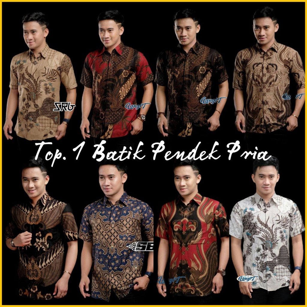(BISA COD) M L XL XXL BAJU BATIK KEMEJA PRIA -ATASAN PRIA LENGAN PENDEK-HEM TERBARU