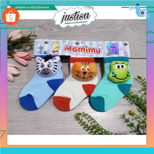 Promo !! 3 PCS KAOS KAKI BONEKA MAMIMU -  KAOS KAKI BONEKA MAMIMU ISI 3PCS