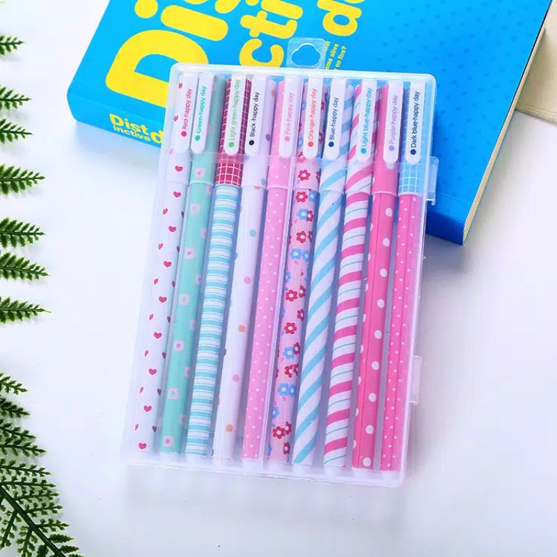 

Pulpen Warna Warni 1 Set 10PCS Ukuran Kotak 16x11CM Pena Warna Warni 1 Set Pulpen Motif Lucu S0150