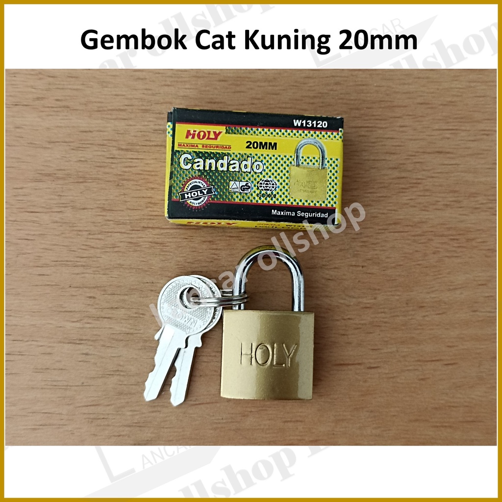 gembok cat kuning 20mm/ gembok kecil /Gembok Koper / Gembok Loker