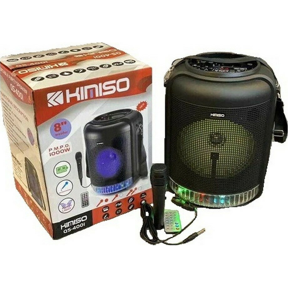 PAKET Speaker kimiso 8 inc QS 4001 Fre mic + Remot BODY UNIK SUARA EMPUK MANTAP