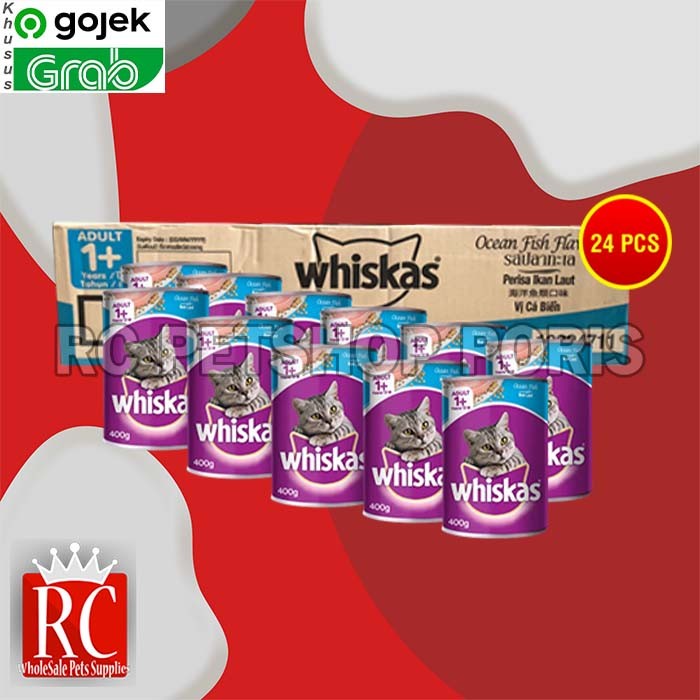 GOSEND Makanan Kucing Whiskas Kaleng Wetfod Grosir Dus Isi 24 PCS 400GR