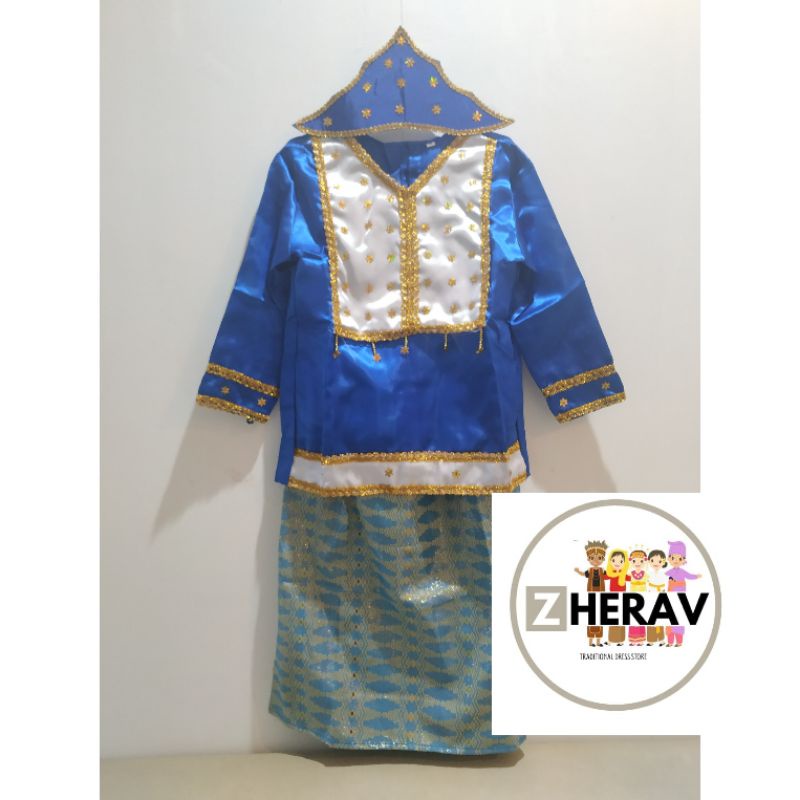 Baju pakaian adat anak Bangka Belitung laki-laki atau perempuan size ukuran S M L XL XXL DEWASA