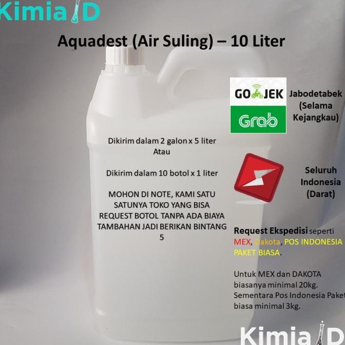 Aquadest 10 Liter - Air Suling - Air Murni - Laboratorium
