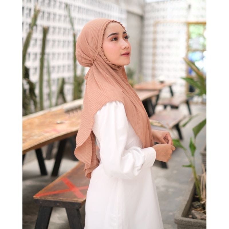 HIJAB INSTAN BERGO WAENA Jilbab Instan Plisket Lidi Kerudung Remaja Dewasa Fashion Wanita