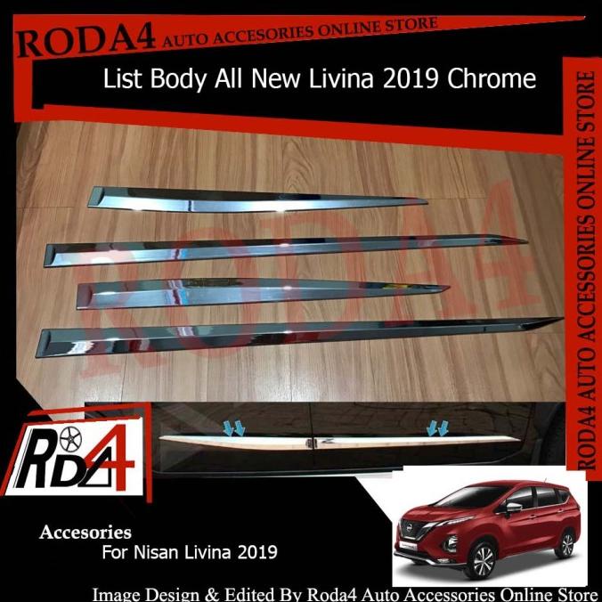 Side Moulding - List Body Mobil All New Livina 2019 Chrome JLS rod4 Segera Beli