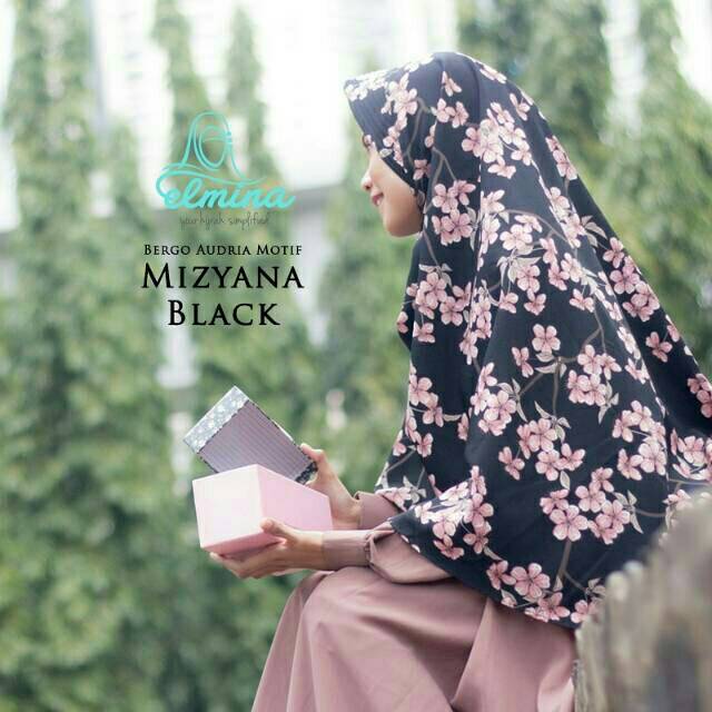 Jilbab bergo syari wolvis motif Mizyana by Elmina