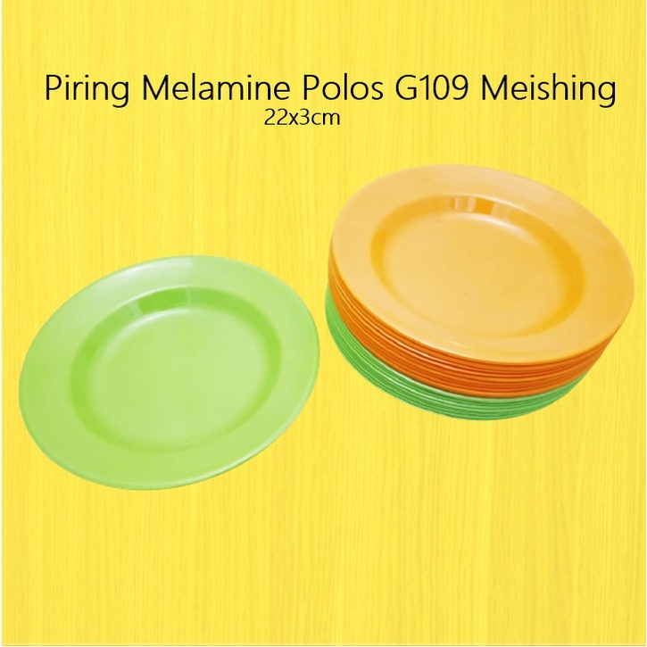 Piring Melamine Motif &amp; Polos MEISHING G109 22cm