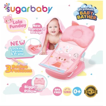 Sugar Baby Deluxe Baby Bather Tempat Ranjang Mandi Bayi Biru Pink Hijau