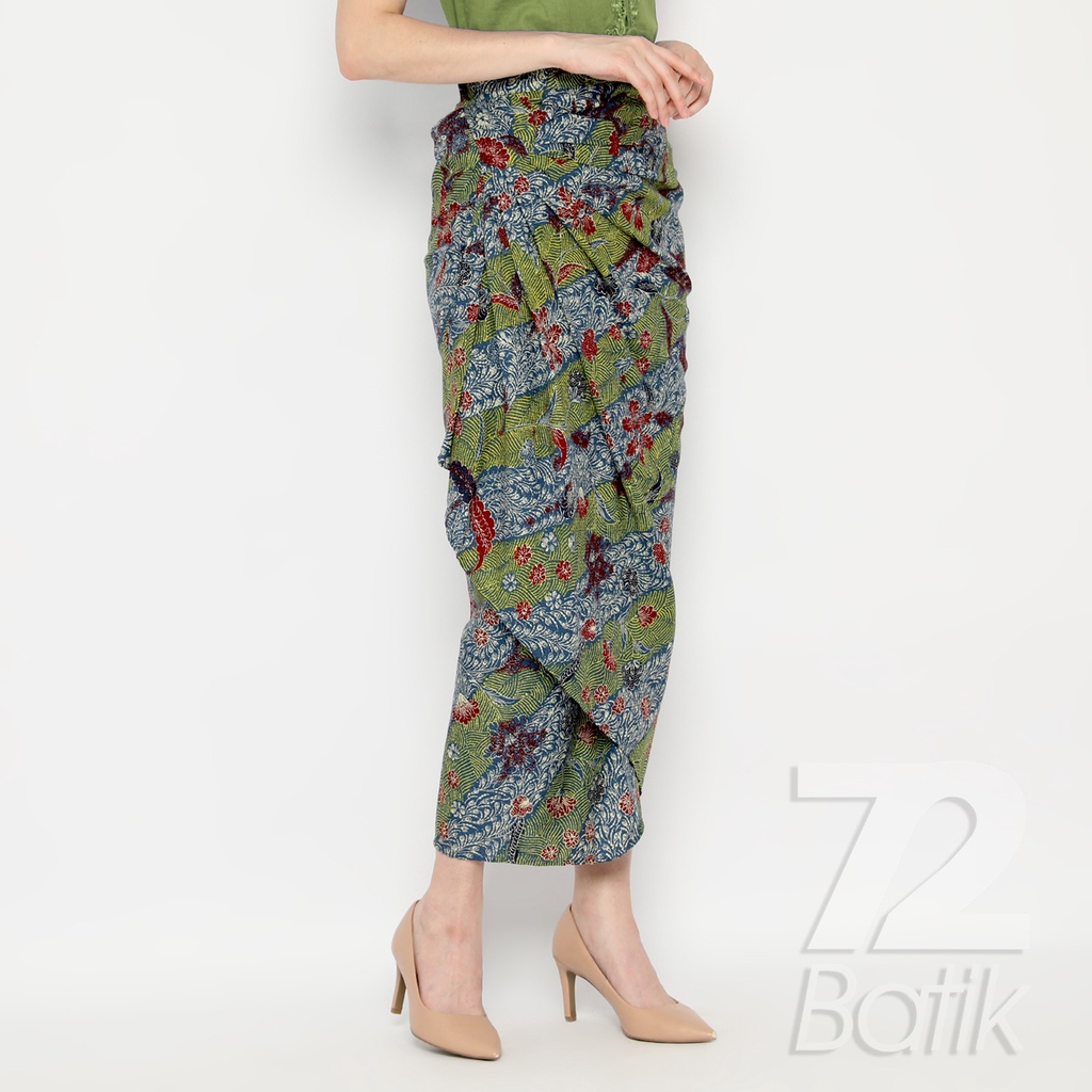 ROK BATIK SPAN Skirt Lilit Kebaya Instan Modern Wanita Motif Kembang Biru Hijau 727385 Cap 72 - Rok Batik Lilit Bawahan Skirt Kamen Kebaya Songket Batik Panjang Plisket Span Instan Jadi Bali Lembaran Premium Modern Untuk Wanita Kondangan