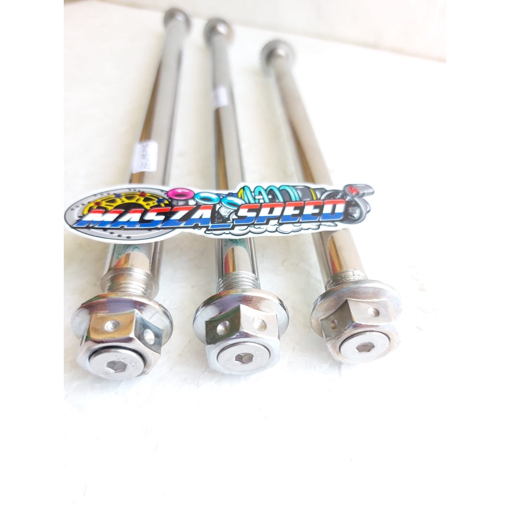 AS RODA DEPAN AS TENGAH ARM KAZE AS RODA BELAKANG ARM KAZE MANISAN STEINLESS BAUT L